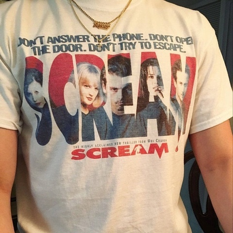 Camiseta de sunfiz HJN para hombre, camisa de película Ghostface Horror Skeet Ulrich Loomis cómodo T camisa pantalón corto Casual Camiseta de manga ► Foto 1/6