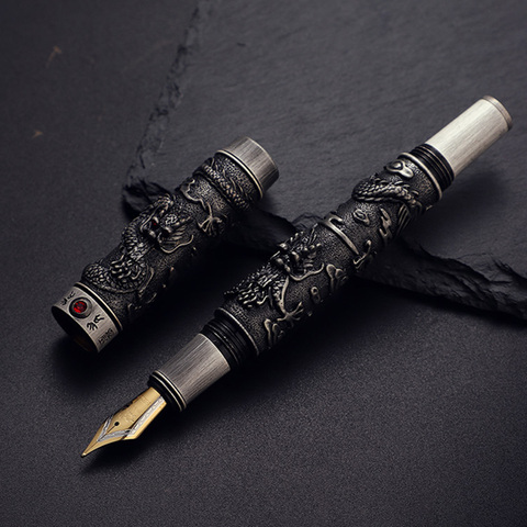 Jinhao-pluma estilográfica de dragón Vintage y lujoso, bolígrafos de Metal para caligrafía para escribir, pluma pesada de punta de 0,5mm, firma de oficina, papelería ► Foto 1/6