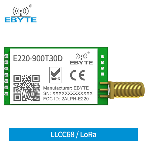 LoRa LLCC68 868MHz 915MHz módulo inalámbrico 30dBm mucho Range10km RSSI EBYTE E220-900T30D SMA-K UART transmisor receptor SEMTECH ► Foto 1/6