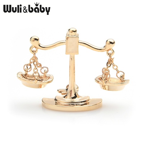 Wuli & baby-broches de Escorpio de Color dorado y plateado para mujer y hombre, alfileres de aleación con constelación Libra broche fiesta banquete, regalos ► Foto 1/5