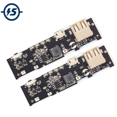 2 unids/lote 5 V 2.1A Módulo de cargador de Banco de energía placa de circuito de carga PCB Step Up módulo de potencia DIY 8650 batería Para Xiaomi ► Foto 1/6