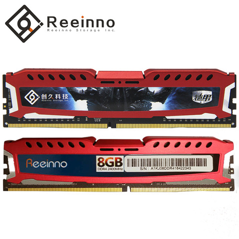 Memoria ram Reeinno ddr4 de 4 GB, 8 GB, 16 GB, 2400 MHz, 1,2 V, 288 Pines, garantía de por vida de rendimiento de alta velocidad de ram de escritorio para Intel y AMD ► Foto 1/1