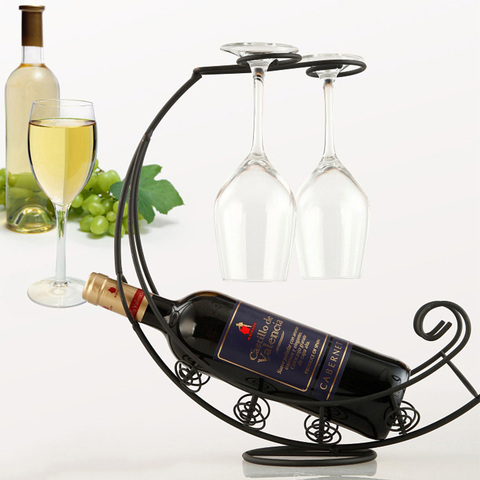 Estante de vino de Metal creativo que cuelga el soporte del Soporte del soporte de la barra del vino ► Foto 1/6