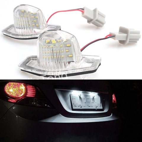 Uds coche LED para placa de matrícula de luz para Honda Crv ajuste Jazz Hrv Frv cr-v Arroyo de Odisea 12V SMD 18 LED lámpara con forma de número ► Foto 1/6