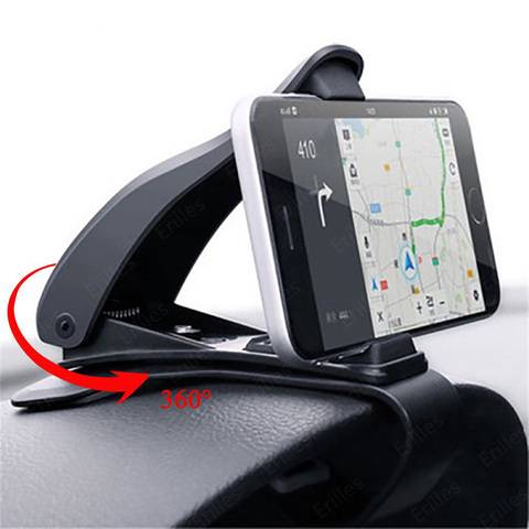 Soporte de teléfono Universal ajustable para salpicadero de coche, Sostenedor plegable de Clip para teléfono pata de pie, navegación de 360 grados ► Foto 1/6