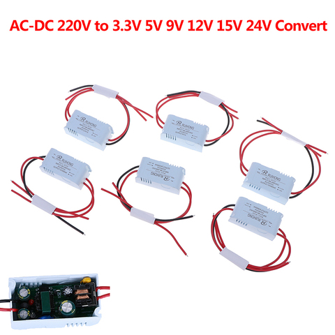 Nuevo caliente 1 piezas AC-DC módulo de fuente de alimentación AC 1A 5W 220V a DC 3V 5V V 9V 12V 15V 24V Mini convertir ► Foto 1/6