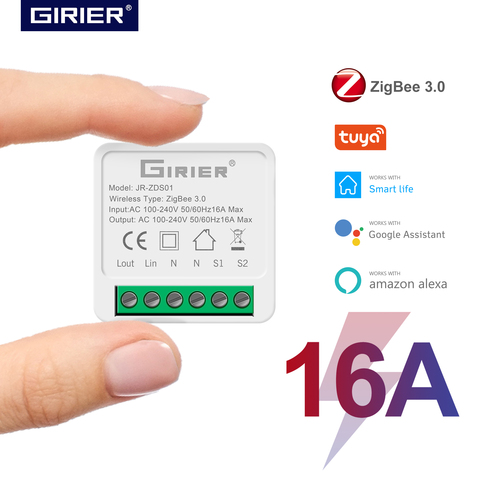 Tuya ZigBee 3,0 inteligente interruptor de la luz de automatización de casa inteligente bricolaje módulo interruptor soporte 2 Control DE vía trabaja con Alexa de Google ► Foto 1/6