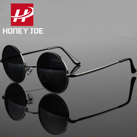 Clásico, Retro Vintage redondo polarizado gafas de sol hombre gafas de sol de mujer de marco de Metal de lente negro para conducir, para pescar gafas UV400 ► Foto 1/6