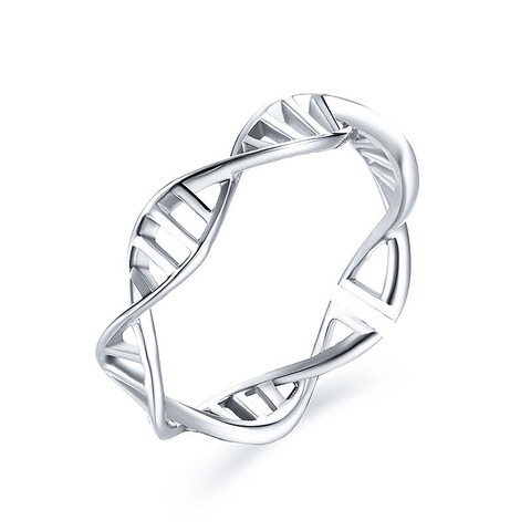 Anillos abiertos de química de DNA de moda para Mujeres Hombres estilo Simple Rosa Color plata dedo joyería fiesta regalos ► Foto 1/6