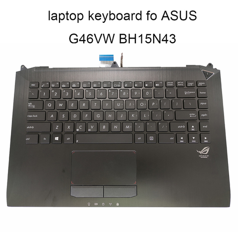 Teclados de repuesto 13N0 N8A0601, Cubierta superior con reposamanos, retroiluminación, para ASUS G46VW, BHI5N43, US, inglés, negro, 0KNB0, 4622US00 ► Foto 1/6