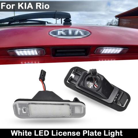 2 uds para Kia Rio 2005-2011 Rio5 2006-2011 trasera de coche de alto brillo blanco luz LED de matrícula número de lámpara ► Foto 1/6