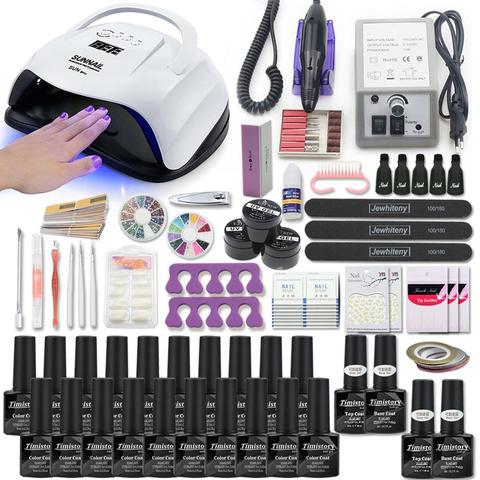 Super juego de herramientas para manicura, y decorado artístico con lámpara Led, taladro de 20000RPM, juego de pulido, abrillantado y acrílico ► Foto 1/6