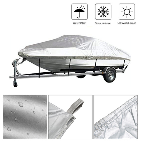 Cubierta de barco para exteriores, protección reflectante, impermeable, 300D, tela Oxford, 11-22 pies, para V-HULL, runas y barcos de lubina ► Foto 1/6