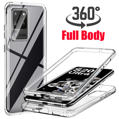 Funda completa 360 para Samsung S21 + Ultra S20 FE S10 5G Lite S9 S8 Plus Note 20 Note 10 9 8, funda transparente para Galaxy M51 M31 M31S ► Foto 1/6