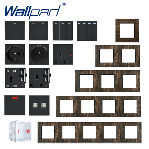 Enchufe de pared con diseño de madera, interruptor de botón, combinación gratuita, S6 Wallpad, marco de Metal de lujo, enchufe de corriente con USB ► Foto 1/6