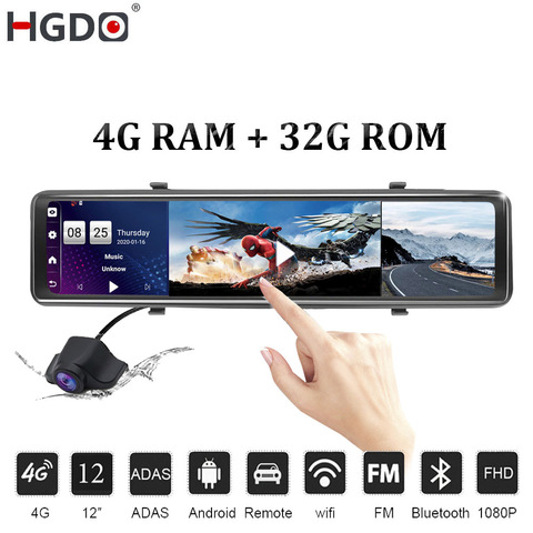 HGDO-Cámara de salpicadero para coche, Dashcam 4G + 32G, IPS, 12 