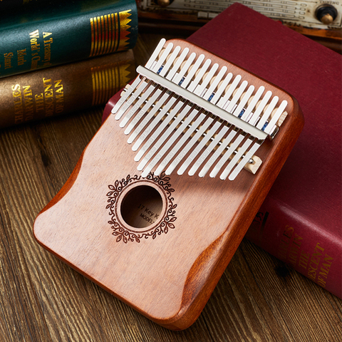 Kalimba-Piano de pulgar de 17 teclas, madera de caoba, cuerpo Mbira, instrumentos musicales, Kalimba, caja creativa de música ► Foto 1/6