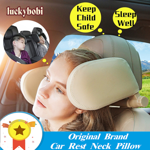 Almohada para reposacabezas de asiento de coche, almohada para descanso de viaje, cojín apto para el cuello, solución para niños, almohada y adultos, cojín para la cabeza del asiento del coche ► Foto 1/6