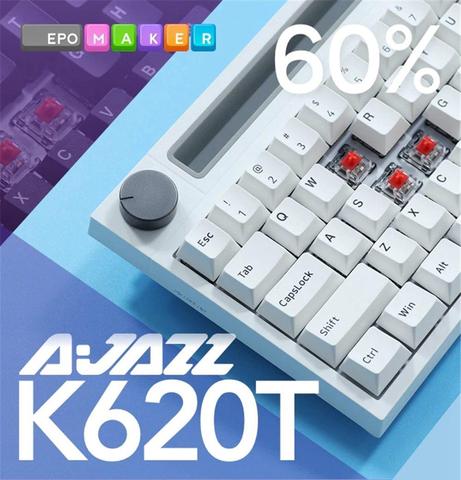 Ajazz-Teclado mecánico inalámbrico K620T para teléfonos móviles, periférico con Bluetooth, modo dual y cable, botón retroiluminado RGB, windows 10 ► Foto 1/6