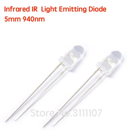 20 unids/lote 5mm 940nm infrarrojo luz lámpara de diodo emisor de 5mm LED diodo (agua transparente claro lente a través del agujero de 940 nm) ► Foto 1/1