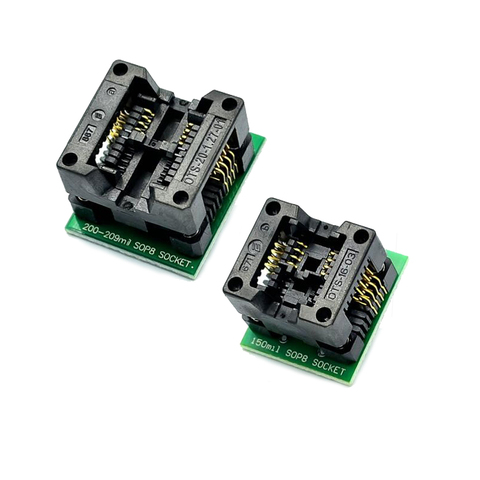 SOIC8 SOP8 a DIP8 asiento de cuerpo ancho 150/200mil adaptador de enchufe para programador azul SA602 IC quemador de conversión de prueba ► Foto 1/6