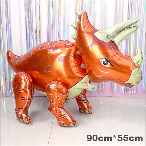 Globos de aluminio grandes de dinosaurio que camina 4D, juguetes de animales para niños, fiesta de cumpleaños, decoración para fiesta de bienvenida de bebé ► Foto 1/6