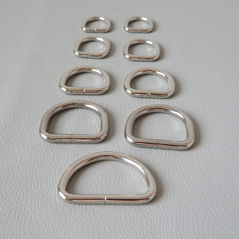 10 Uds. De hebilla de anillo en D semicircular de Metal, 10mm, 12mm, 15mm, 20mm, 25mm y 32mm, Lazo de cinta para bolsa, mochila, Collar para perro, accesorio de cierre ► Foto 1/6