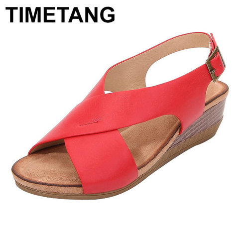 Timetang-zapatos clásicos de banda elástica para mujer, Sandalias planas para mujer, calzado calado y transpirable con punta abierta para verano ► Foto 1/6