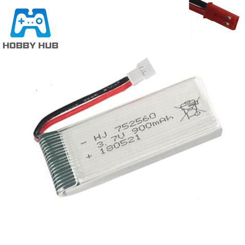 Batería lipo de 3,7 V y 900mah para Dron teledirigido 8807, 8807W, A6, A6W, M68, piezas de repuesto de cuadricóptero, batería de 3,7 v, enchufe 752560 jst/xh2.54, 1-20 piezas ► Foto 1/2