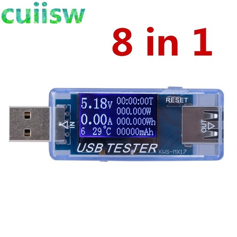 8 in1 QC2.0 3,0 4-30v eléctrico alimentación USB capacidad probador de voltaje actual del medidor monitor voltímetro amperímetro ► Foto 1/6