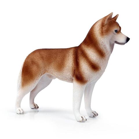 Simulación de perro Husky, modelo de Animal de plástico, decoración de escritorio, juguete para niños ► Foto 1/6