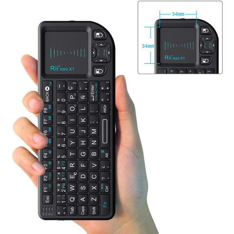 Rii-teclado inalámbrico Mini X1 Original, 2,4 GHz, Air Mouse con TouchPad para TV Box, Android /Mini PC/portátil ► Foto 1/6