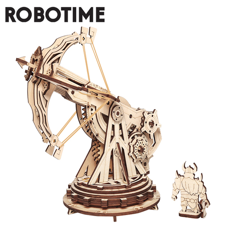 Robotime-rompecabezas de madera 3D de ROKR Siege para niños y adultos, juego de ensamblaje pesado, Ballista, juguete de construcción, regalo, KW401 ► Foto 1/6