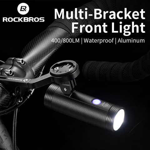 ROCKBROS-Faro de bicicleta de 800 lúmenes con soporte de montaje 2 en 1, linterna de ciclismo recargable vía USB, luz delantera de la bicicleta LED a prueba de lluvia ► Foto 1/1