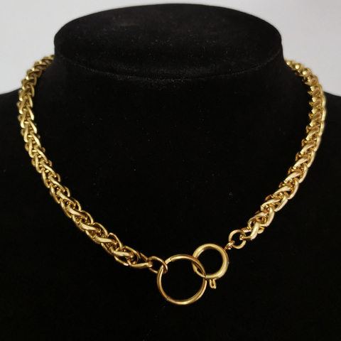Gargantillas para mujer cubana Punk, Collar de Color dorado de acero inoxidable, cadena gruesa, Collar de Hip Hop, joyería para el cuello para hombre ► Foto 1/6