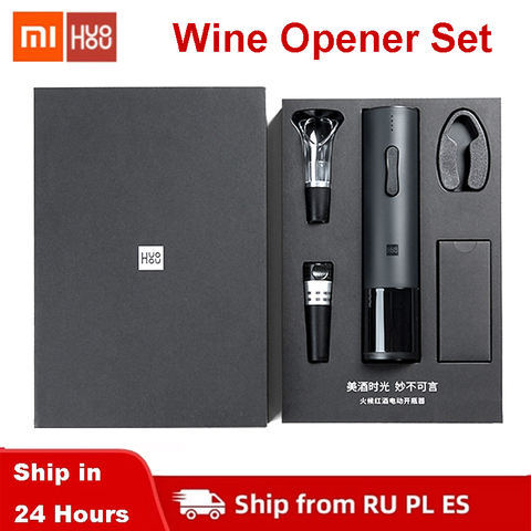 Xiaomi Huohou-Kit automático de abridor de botellas de vino, sacacorchos eléctrico con cortador de aluminio, decantador de vino, aireador para regalos familiares ► Foto 1/1