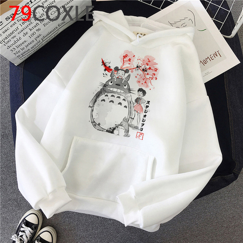 Totoro-Sudadera con capucha de dibujos animados para mujer, ropa para Parte Superior Femenina, estilo Harajuku, Ullzang, Kawaii, Studio Ghibli, Invierno ► Foto 1/6