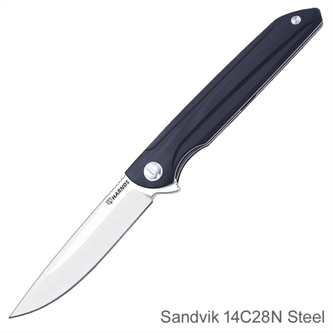 HARNDS CK9171 Assassin cuchillo plegable de bolsillo cuchillo de supervivencia Sandvik 14C28N mango de acero G10 para el trabajo senderismo cuchillo de Camping al aire libre ► Foto 1/6