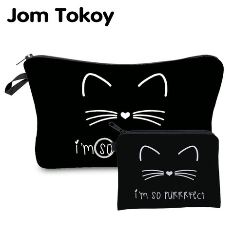 Jom Tokoy nueva moda 2 uds de impresión de regalo bolsa de maquillaje Animal Lindo bolso cosmético Set combinado ► Foto 1/6