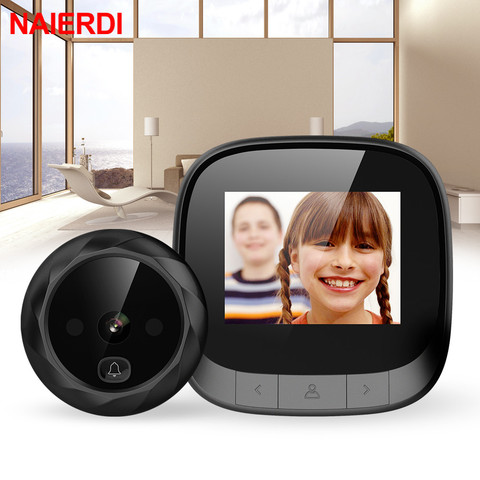 NAIERDI-visor de puerta Digital, visor inteligente con pantalla LCD de 2,4 pulgadas, cámara electrónica, grabación, IR, puerta nocturna, mirilla, foto de cámara ► Foto 1/6