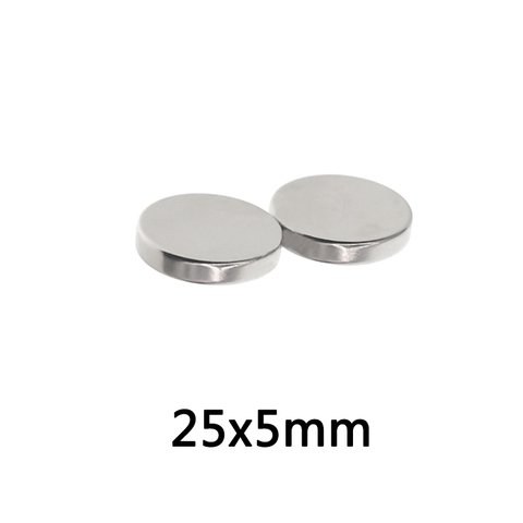 Imán de disco de neodimio, imanes redondos de acero a granel, 25x5mm, 25x5mm, 5/10/20 piezas, 25x5mm, N35 ► Foto 1/4