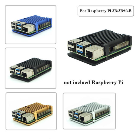 Raspberry Pi 4, modelo B/3B +/3B, 4 colores, funda de Metal de aluminio con disipadores de calor para Raspberry Pi 4/3 ► Foto 1/6