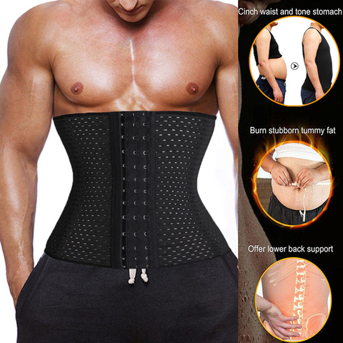 Entrenador de cintura de neopreno para hombre, corsé moldeador de cuerpo, correa de Control de barriga, Correa adelgazante, ropa moldeadora de sudor para Fitness, quemador de grasa ► Foto 1/6