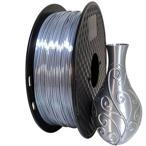 Filamento PLA de plata de seda para impresora 3d, materiales de impresión, Metal brillante, metálico, 1,75mm, 500g ► Foto 1/6