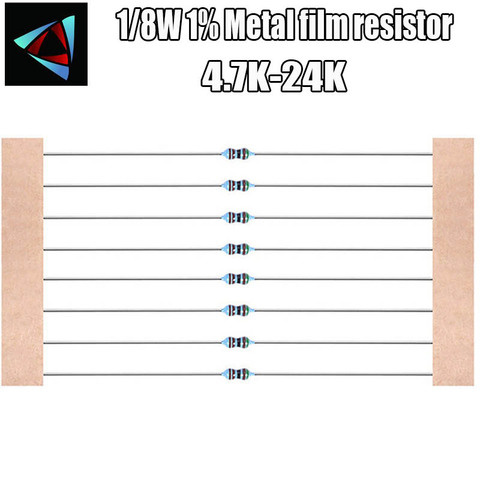 100 Uds 1/8W 1% W 0.125W resistencia de película de Metal 4,7 K 5,1 K 5,6 K 6,2 K 6,8 K 7,5 K 8,2 K 9,1 K 10K 12K 13K 15K 16K 18K 20K 22K 24K ohm ► Foto 1/1