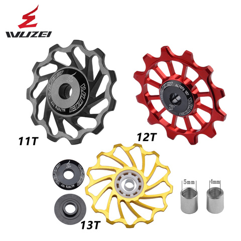 WUZEI-polea de cerámica para bicicleta de carretera rodamiento de rueda de cerámica Jockey, aleación trasera de aluminio 7005, desviador 11T 12T 13T, 2 uds. ► Foto 1/6