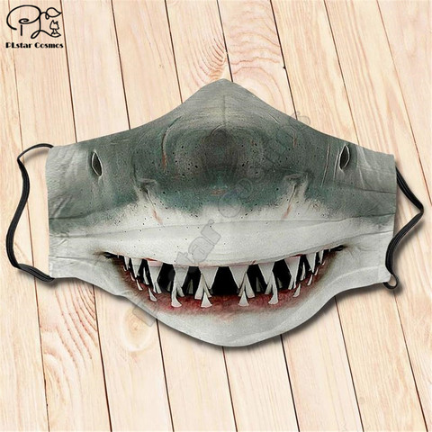 Perro tiburón gato 3D impreso máscaras fiesta de Halloween máscaras adulto Unisex tamaño de niño divertido papel jugando máscaras divertidas máscaras ► Foto 1/6