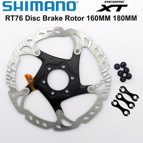 Shimano-Rotor de freno de disco Deore XT SM-RT76, Centro de línea central, 2 discos, 6 orificios, pernos de Rotor de bicicleta de montaña ► Foto 1/1