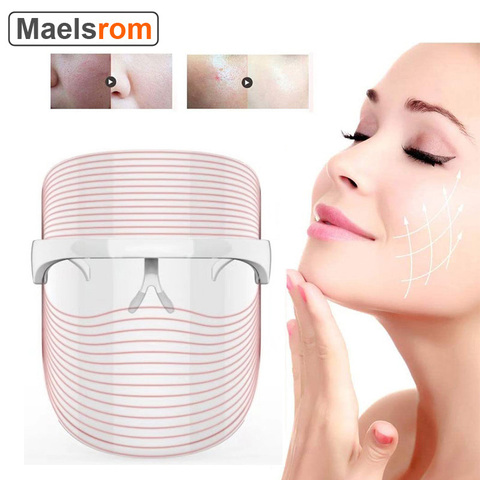 3 colores de luz LED máscara Facial terapia de fotones LED cara Mascarilla Anti-envejecimiento de la eliminación de arrugas Anti acné cuidado de la piel apretar salón de belleza ► Foto 1/6