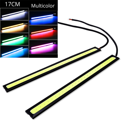 1x17cm luz diurna coche COB DRL Luz de tira LED luces exteriores Auto impermeable estilo de coche lámpara Led DRL ► Foto 1/6